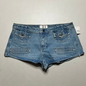 Free People Denim Shorts Womens 31 Blue We The Free Utility Cargo Mini Hot Pants